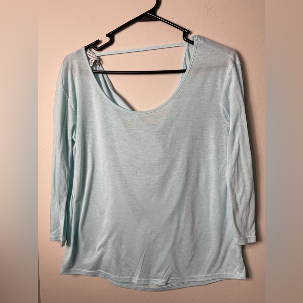 American Eagle Women's Scoopback 3/4 Sleeve Blouse